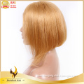 New products 2016 middle part remy brazilian human hair short lace wigs blonde